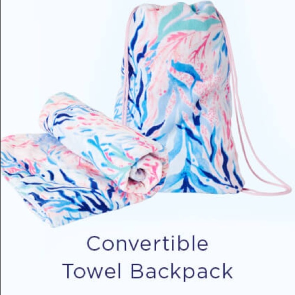 Lilly Pulitzer convertible towel backpack